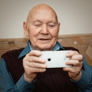 Older man brain training mobile app