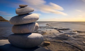 Stacked rocks patience concept