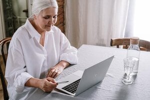 Woman shopping online credit card