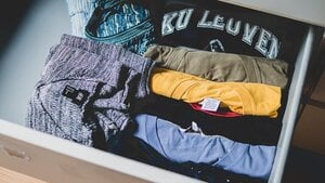 file folded tshirts in dresser drawer