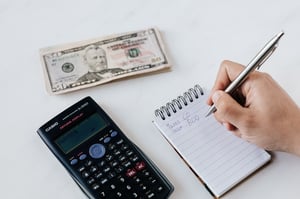 budgeting calculator cash notebook