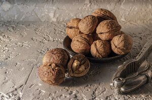 bowl of walnuts on table