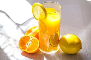 vitamin C oranges and glass of juice 