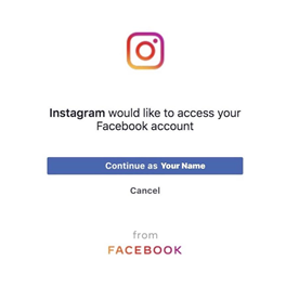 Instagram - Continue with Facebook